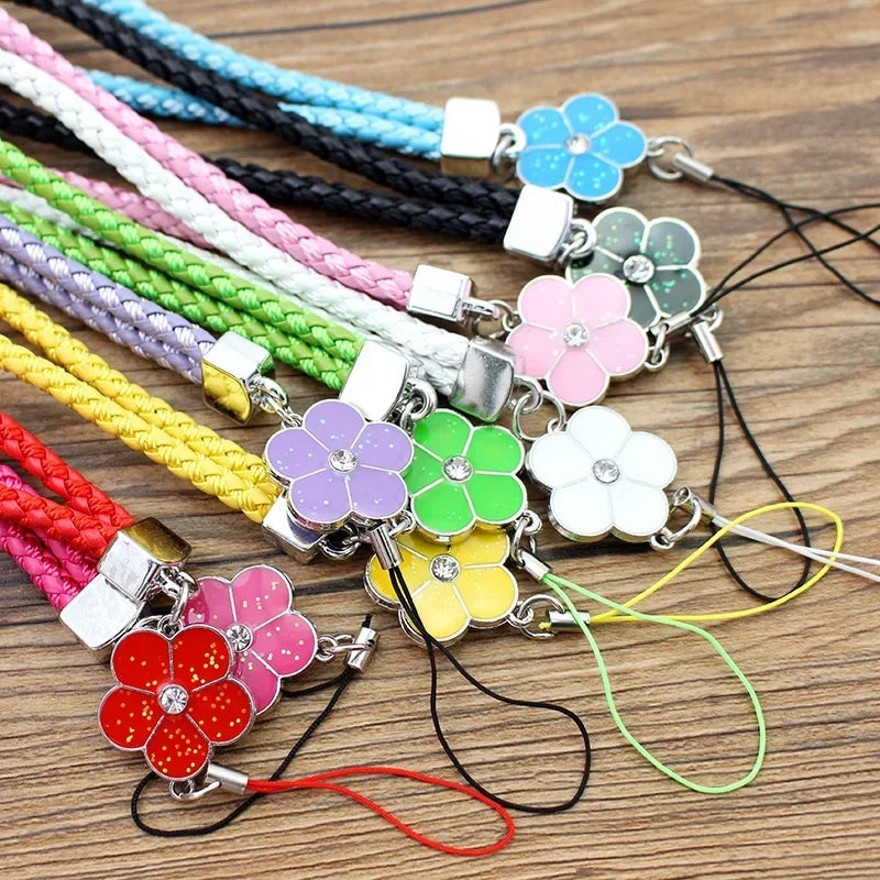 Tejesa Small Flower Phone Straps Mobile Phone Lanyard  for USB ID/ Card Keychain ,for IPhone