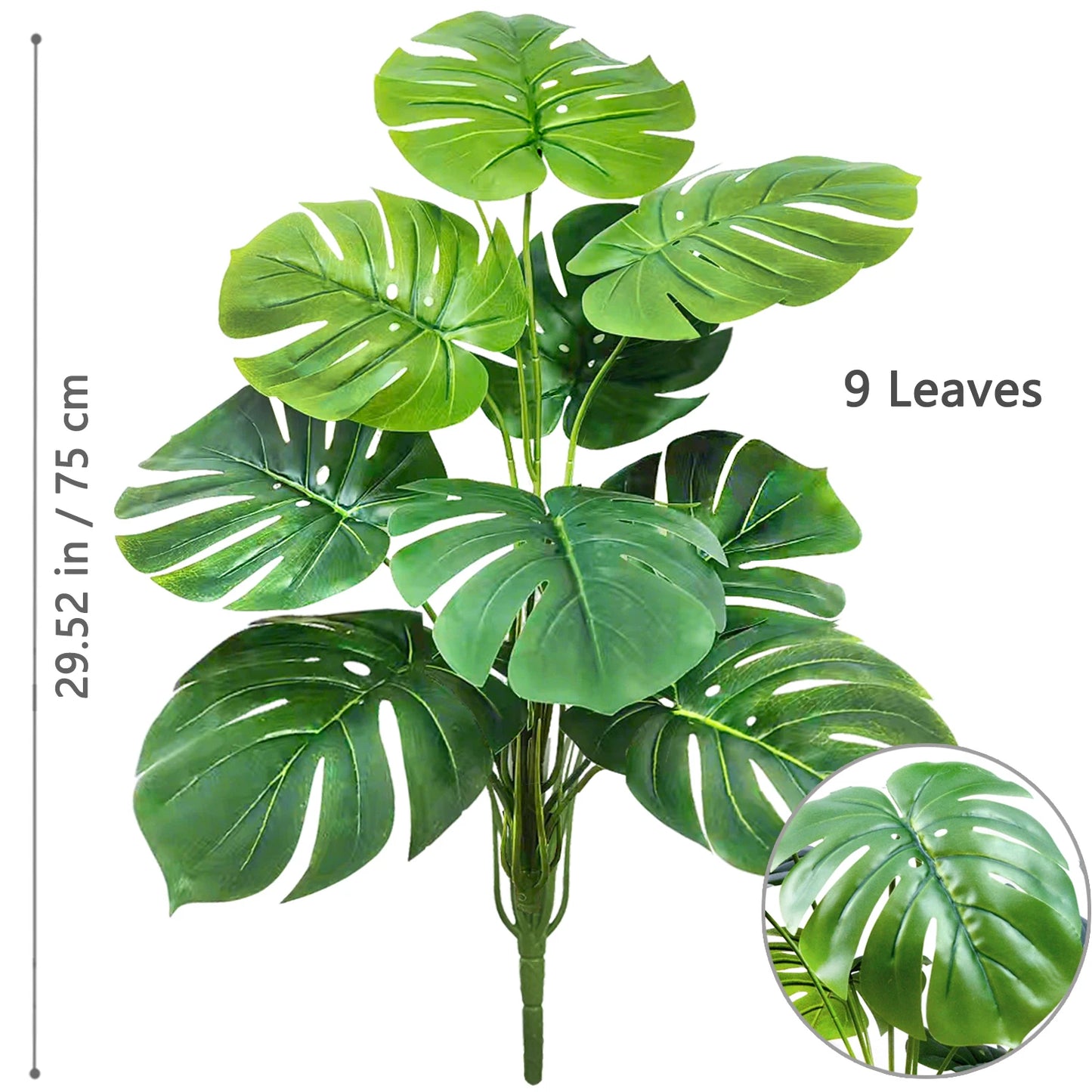 Tejesa 60-103cm Artificial Monstera deliciosa Pothos Alocasia Leaf Fake Plant Ornamental Festive Home Office Decoration