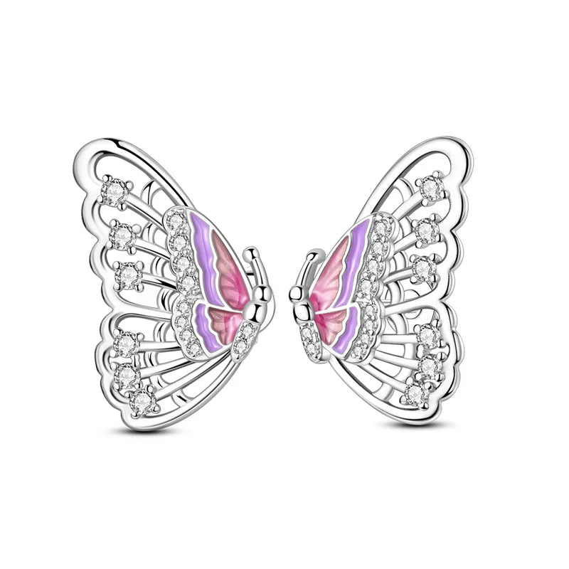 2025 Women's Earrings 925 Silver Butterfly Series Luxury Jewelry CZ Color Party Anniversary Gift