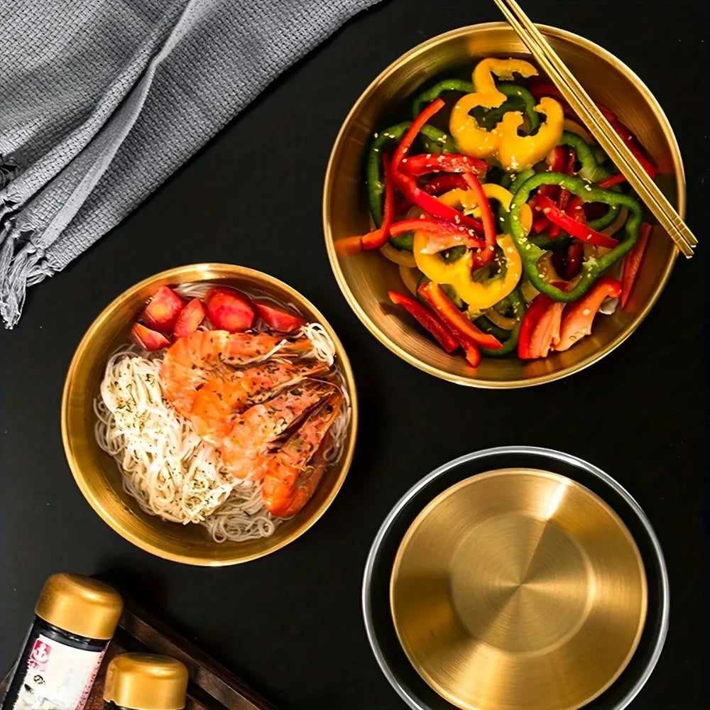 Tejesa 3 Pack Stainless Steel Salad Bowl Set, Oven-safe Kitchen Tableware with Graduated Mixing Bowls
