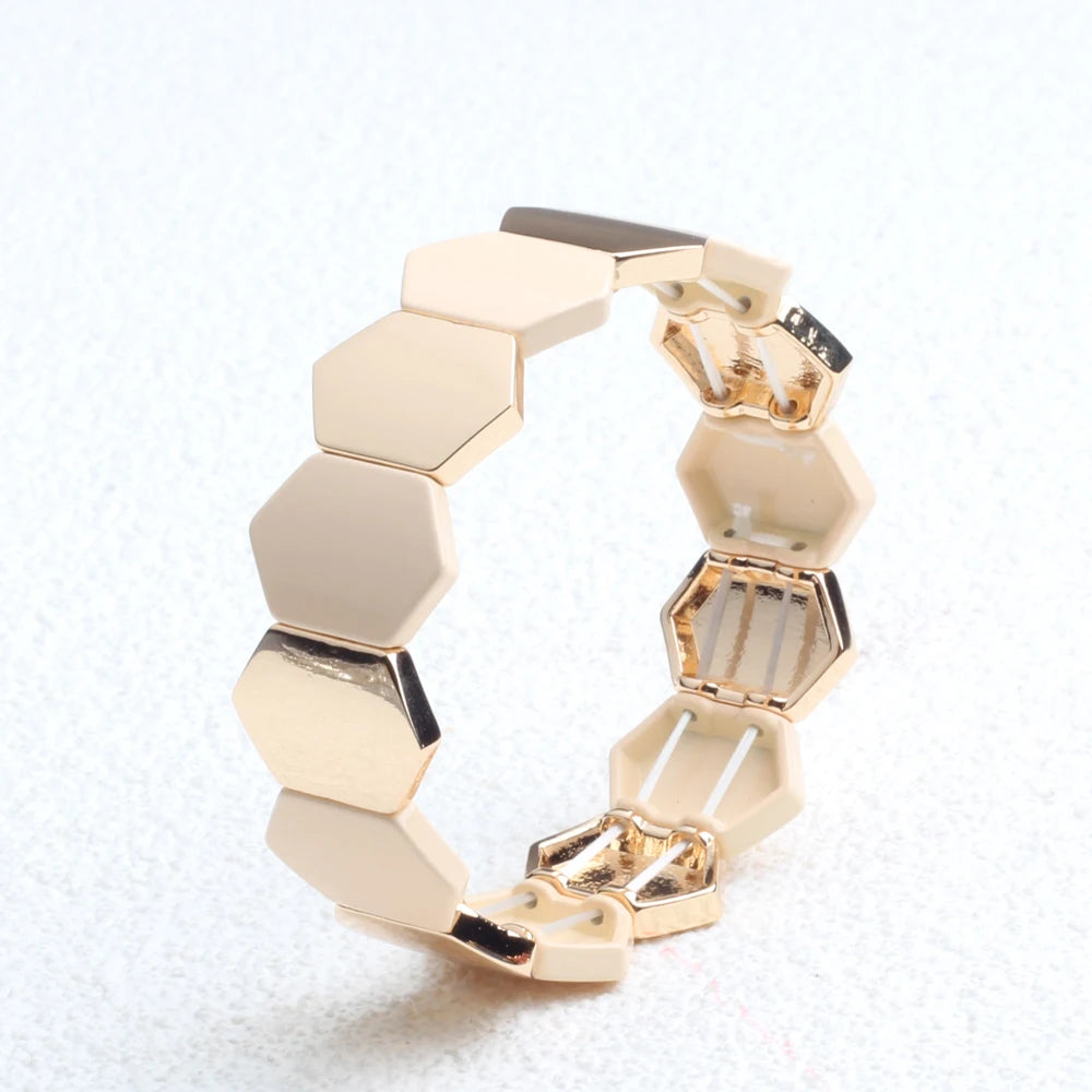 Big Stacked DIY Fashion Enamel Women's Bracelets Bohemian Color Bangle Jewelry Matching Stretch Ladies Bracelet