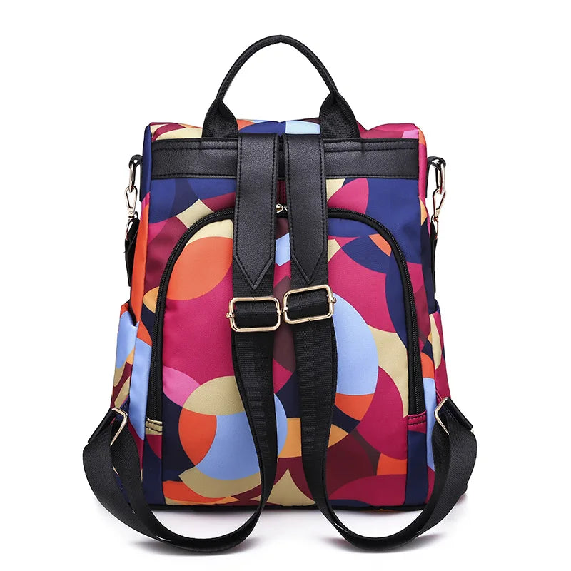 Student Fashion All match Anti-theft Backpack Women's Oxford Nylon Waterproof Large Capacity Portable Mummy Bag Christmas Gift