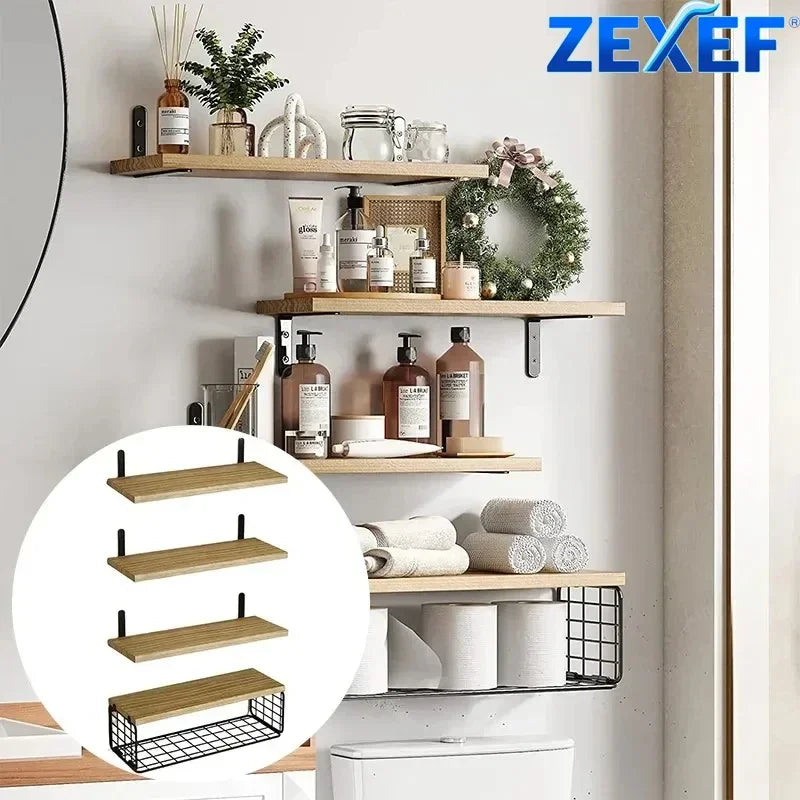 Home  Wooden Multi Things For The Home  For Bath Floating Shelf For Wall Mount Storage Rack Decoration Layer Bathroom