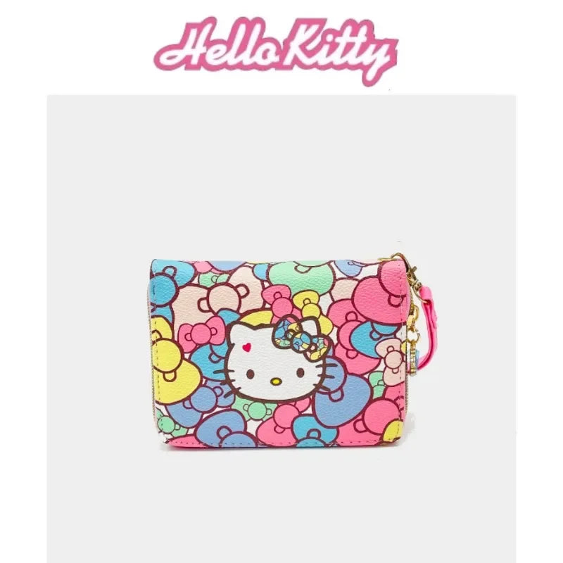 Hello Kitty Elementary School Wallet Short Cute Cartoon Zipper Change Coin Activity Small Gift Portable Exquisite Small Bag Girl