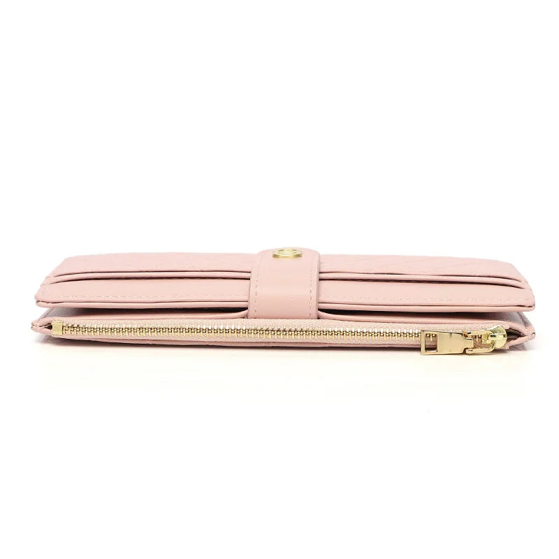 2022 New Multiple Card Slots Zipper Women Wallet Korean Style Purses and Handbags Luxury Designer Function Lattice Long Clutch