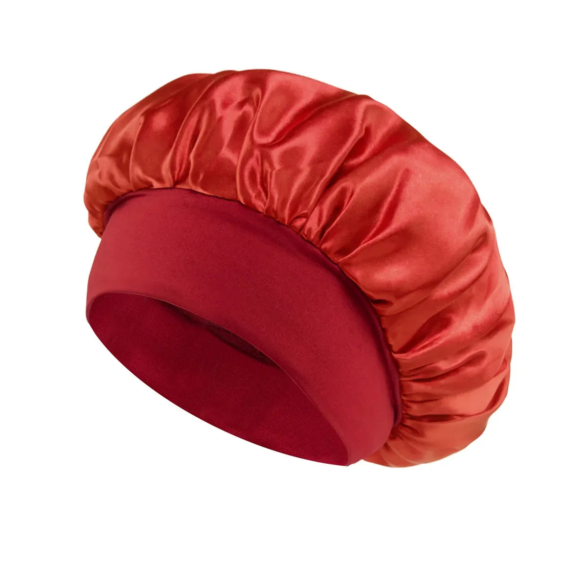 Hemasa Women Satin Bonnet Hair Bonnet for Sleeping Hair Care Silk Bonnets Solid Wide-brimmed Sleeping Hat with Elastic Soft Band