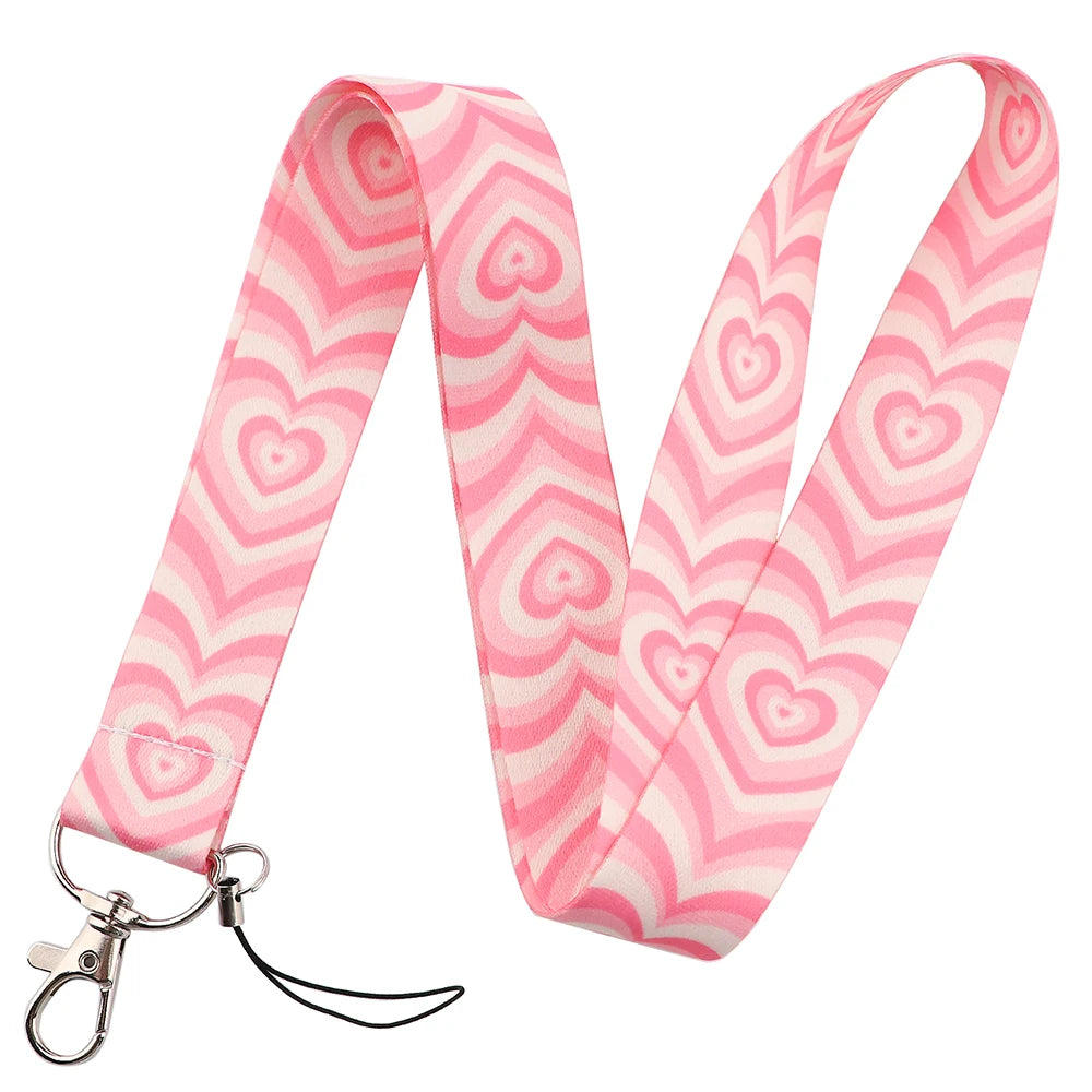 Tejesa Heart Lanyard Simple Style Neck Strap for Key ID Card Cell Phone Straps Badge Holder DIY Hanging Rope Neckband Accessories