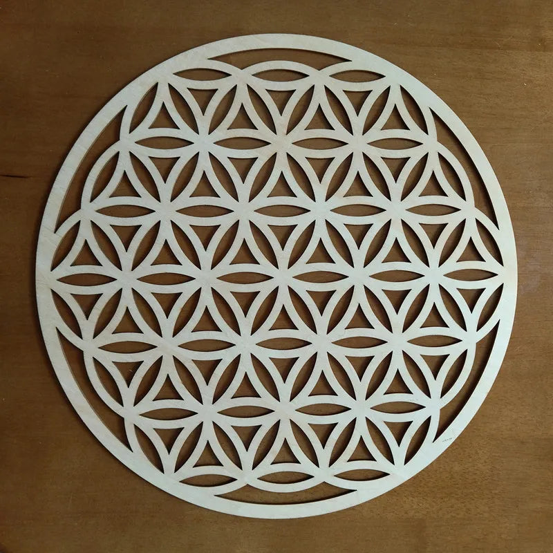 10/15/20/30cm High Quality Wooden Wall Sign Flower Of Life Sacred Geometry Home Decoration Wood Coaster for Home Wall Decor
