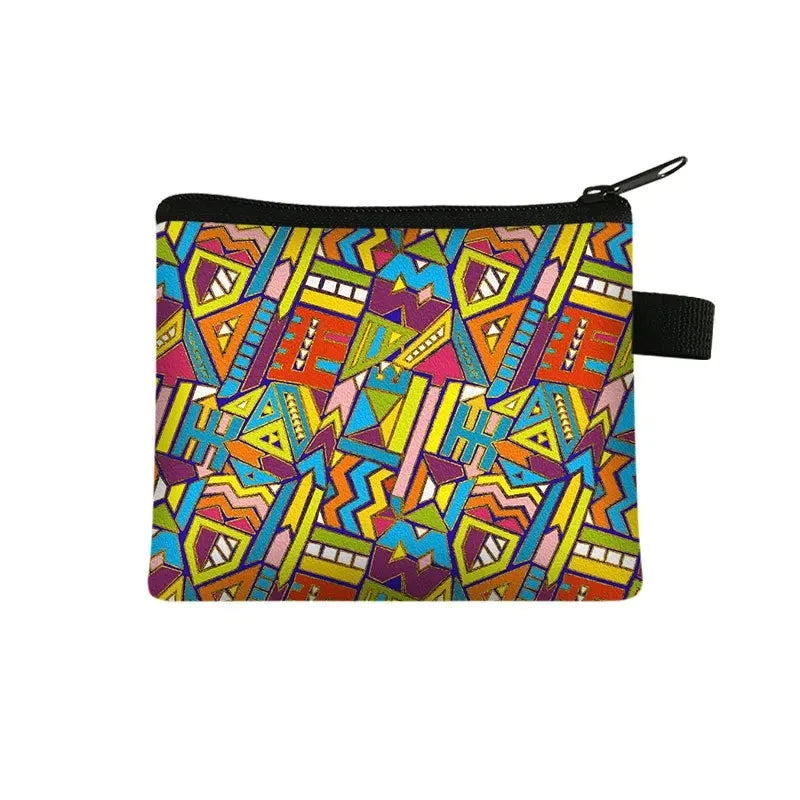 Tejesa Geometric Design Portable Card Bag Coin Key Storage Bags Hand Bag Small Square Bag Coin Purse Pochette Sac Billetera Wallet