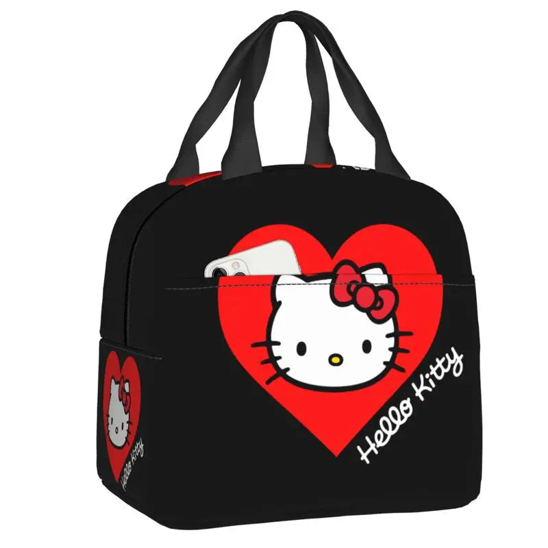 Hemasa  Hello Kitty Cat Lunch Bag Leakproof Cooler Thermal Insulated Bento Box For Women Kids Picnic Travel Food Tote Bags