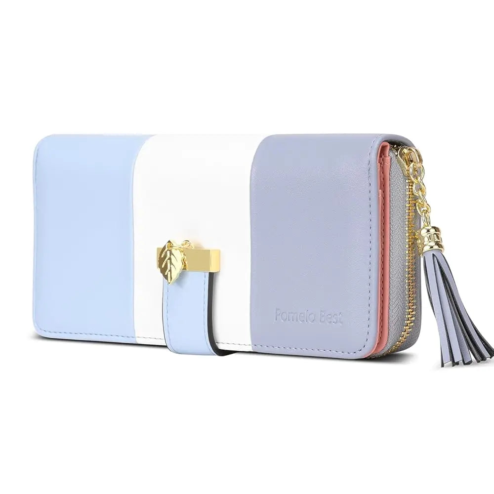 Tejesa  Womens Wallet RFID Blocking  Multi Credit Card Large Capacity Zip Around Clutch Travel Purse Wristlet