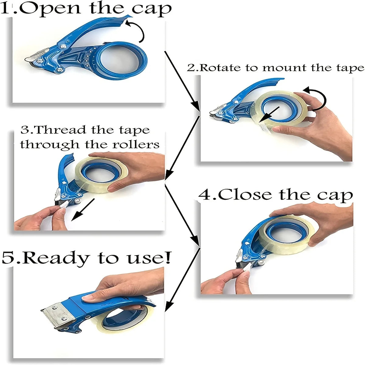 Plastic Sealing Packer Tape Dispenser Packaging Parcel 50mm Width Roller Tape Cutter Sealing Tape Holder Manual Packing Machine