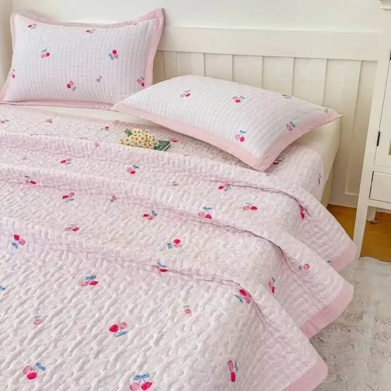 1Pc Purple Flower Bedspreads For Bed Thick Patchwork Blanket Single/Queen/King Floral Style Quilted Duvet Soft Bedspread