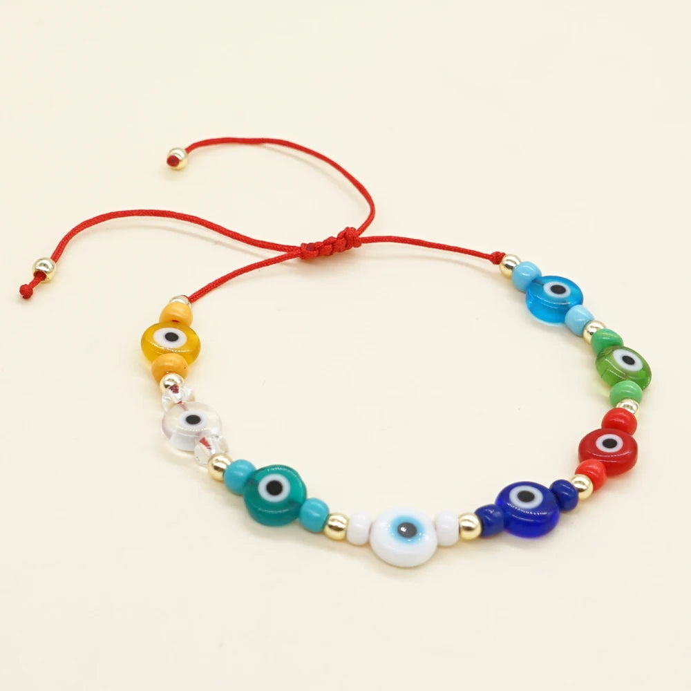 GO2BOHO New Turkish Evil Eye Beads Bracelet Handmade Trendy Friendship Bracelets for Women