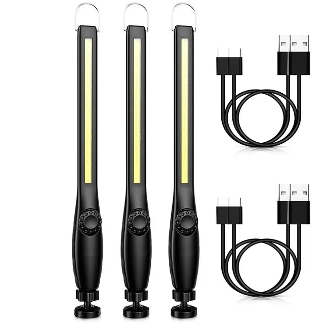 Hemasa 1-10pcs USB Rechargeable COB LED Flashlight Magnetic Work Light Hook Torch Portable Lantern Inspection Camping Car Repair Lamp