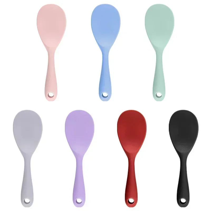 Hanging Silicone Rice Spoon Kitchen Ladle Non-stick Saucepan Electric Rice Cooker Cooking Scoop with Holes Household Items