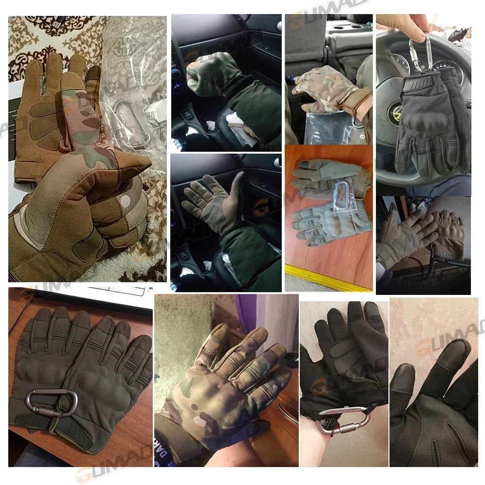 Hemasa Men Tactical Gloves Touch Screen Cycling Gloves Sports Camo Army Glove Outdoor Motorcycle Riding Bike Running Paintball Gloves