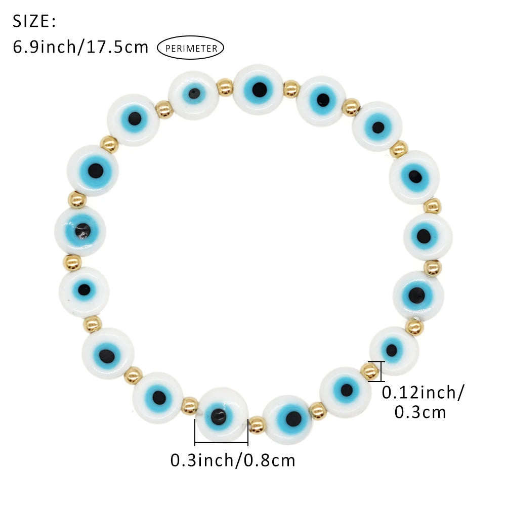 Go2Boho Evil Eye Beaded Handmade Bracelet Boho Accessories Jewelry Stretch Bracelets for Women Men Bohemia Charm Gift