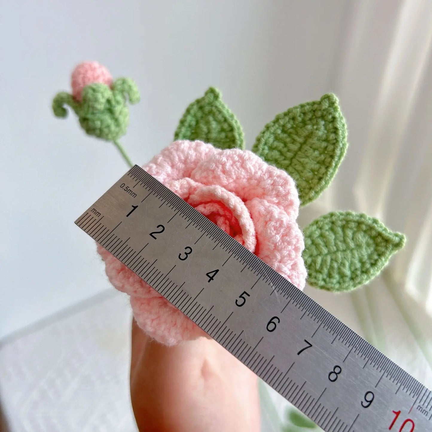 Hemasa 2 Pcs Rose Crochet Bouquet /Knitted Rose Flowers/Handwoven Bouquets