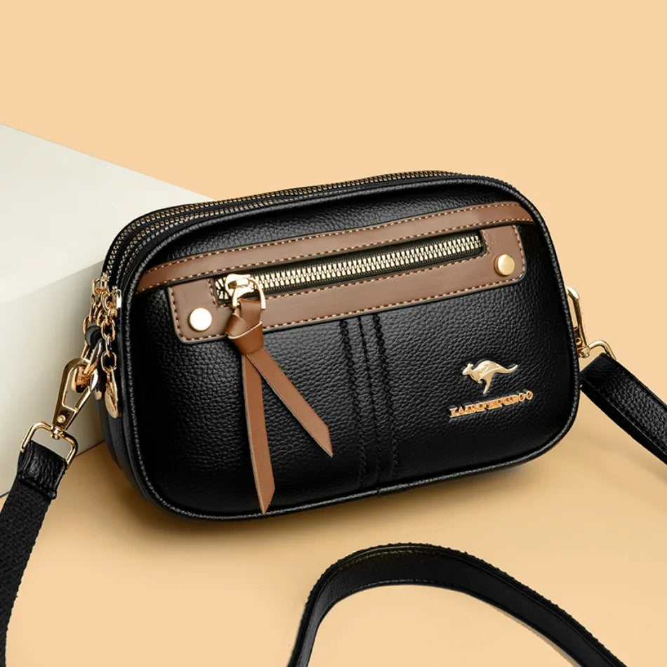 Genuine 3 layers Leather Purses and Handbags for Women Hot Luxury Designer Shoulder Crossbody Bag Ladies Messenger Tote Bags