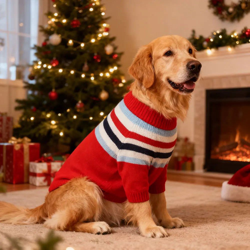 Tejesa Large Dog Sweater Labrador Golden Retriever Jumper Knitted Sweaters For Big Dog Clothes Winter Puppy Sweater Knit Apparel