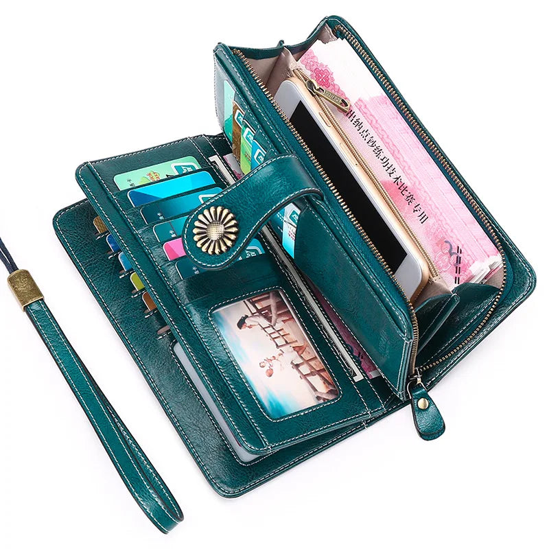 Fashion Women Wallets Fashion Long Genuine Leather Top Quality Card Holder Classic Female Purse Zipper Brand Wallet For Women
