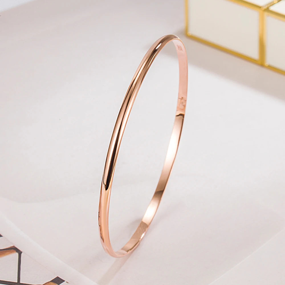 Fashion 925 Sterling Silver Plating Round Versatile Round Bracelet Bangle Suitable for Young Women Original Exquisite Jewelry