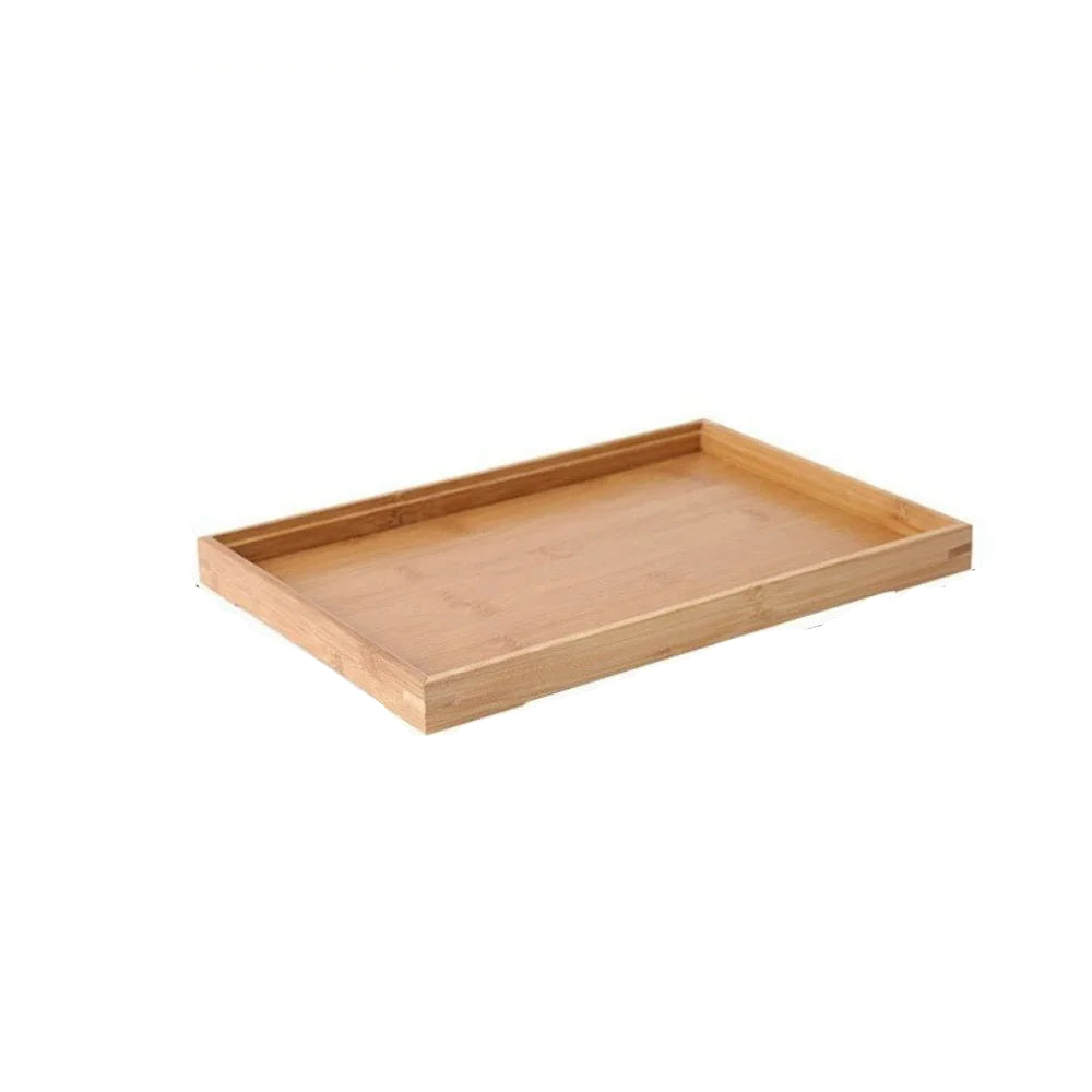 Tejesa Rectangular Storage Tray household Solid Wood Storage Plate Bamboo Water Cup Plate Home Living Room