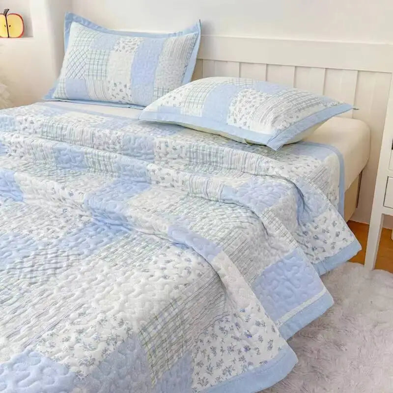 1Pc Purple Flower Bedspreads For Bed Thick Patchwork Blanket Single/Queen/King Floral Style Quilted Duvet Soft Bedspread