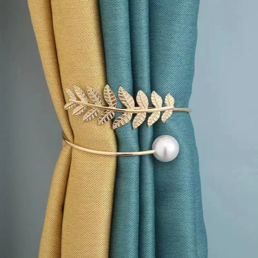 1Pc Curtain Tieback Bling Tree Leaf Feather Bandage Accessories Curtains Holder Buckle Tie Rope Home Decorative