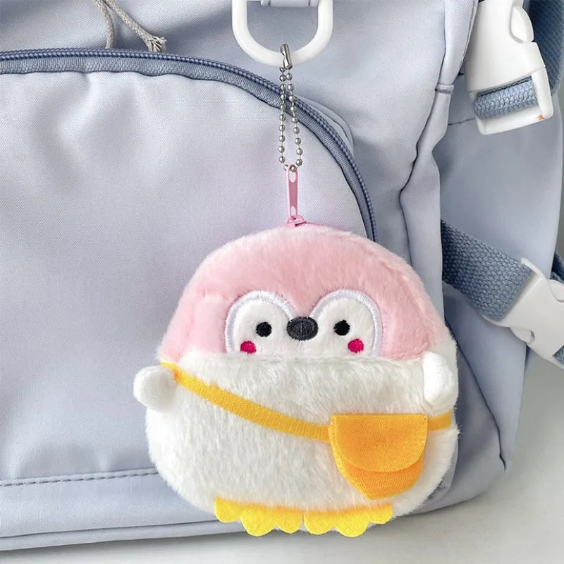 1PC Small Headphone Mini Wallet Money Bag Kids Gift Cute Animal Plush Coin Purse Zipper Change Purse with Keychain Pendant Bag