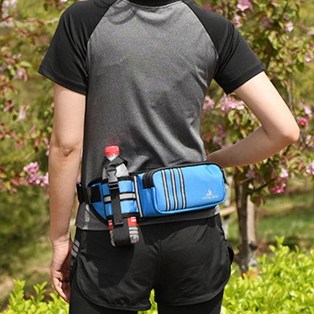 Tejesa Running Waist Bag,Sports Fanny Pack With Water Bottle Holder,Adjustables Strap Waist Bag,For Outdoor Camping Hiking