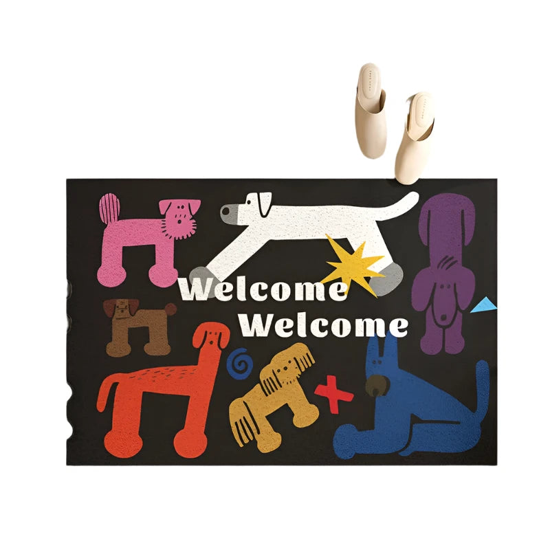 Hemasa  Welcome Entrance Doormat Non-slip PVC Floor Mats Easy Clean Hallway Entryway Home Decor Dust Removal Carpet