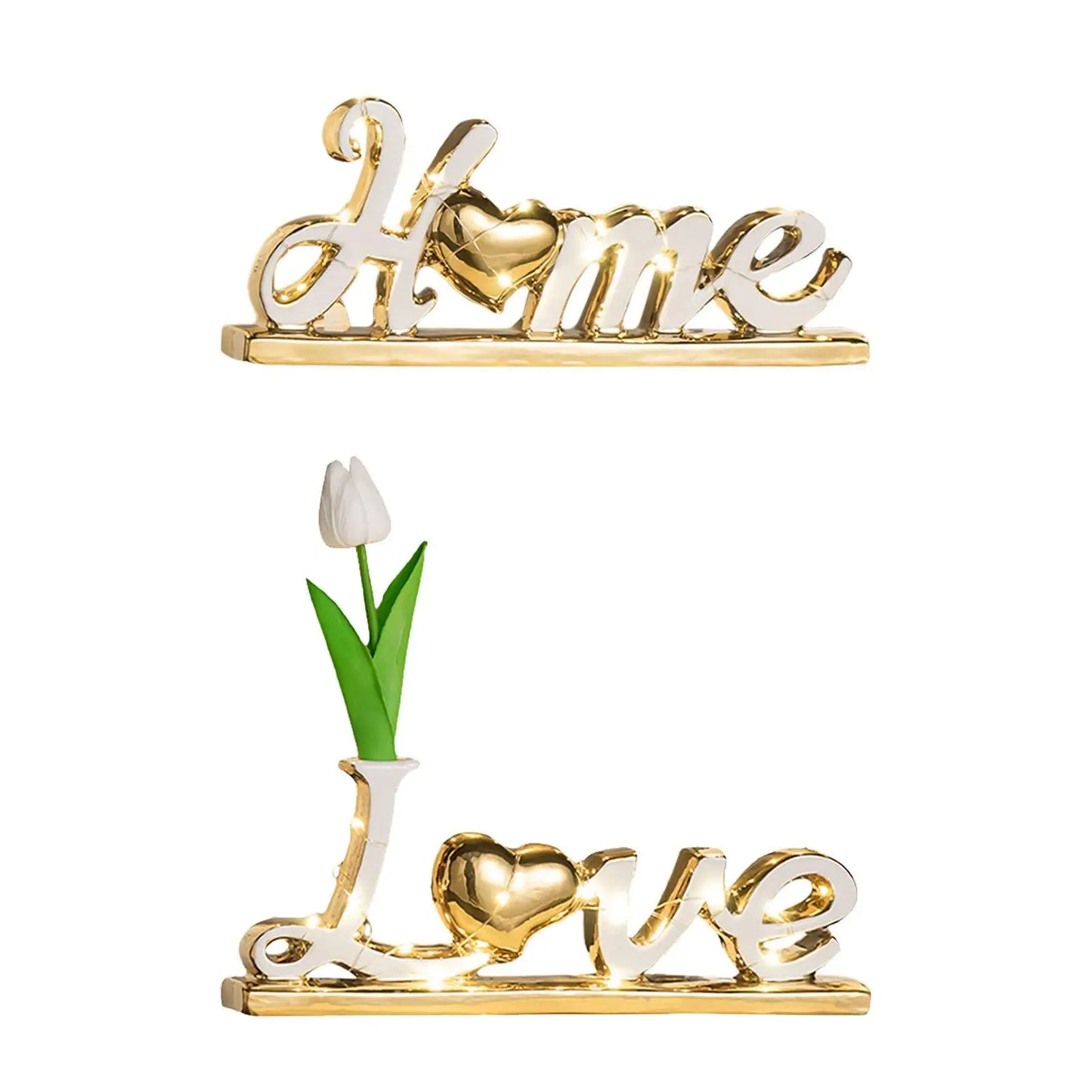 Hemasa Tabletop Freestanding Letter Sign Tabletop Decor Ceramics Table Centerpiece