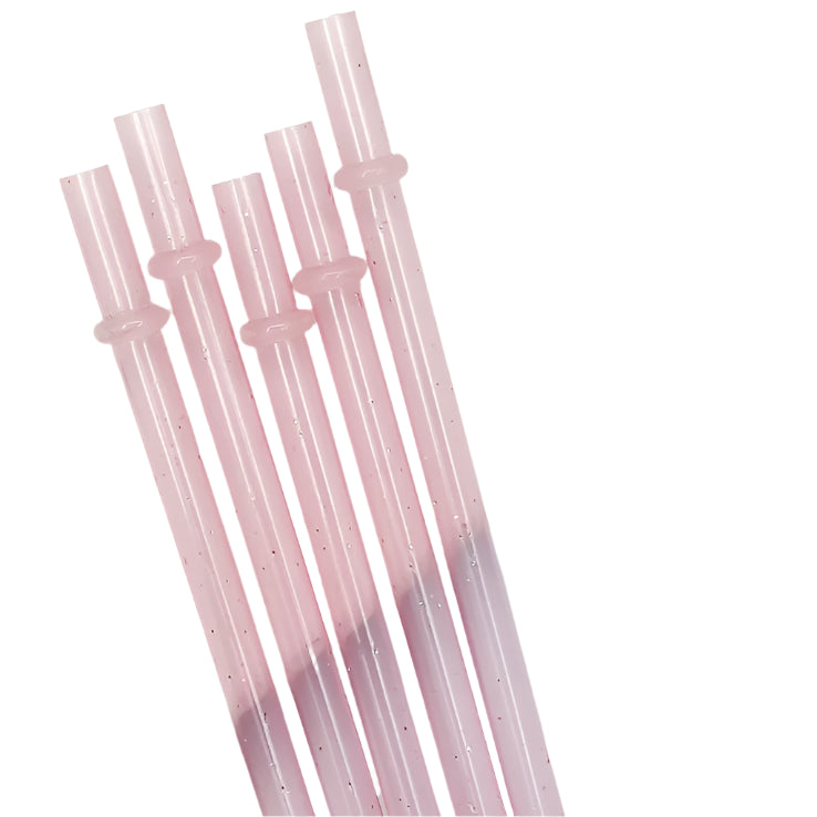 Hemasa 9inches  20 Pieces Reusable Drinking Straws  Colorful Plastic Straws Clear Glitter Unbreakable Straw with Cleaning Brush for Party