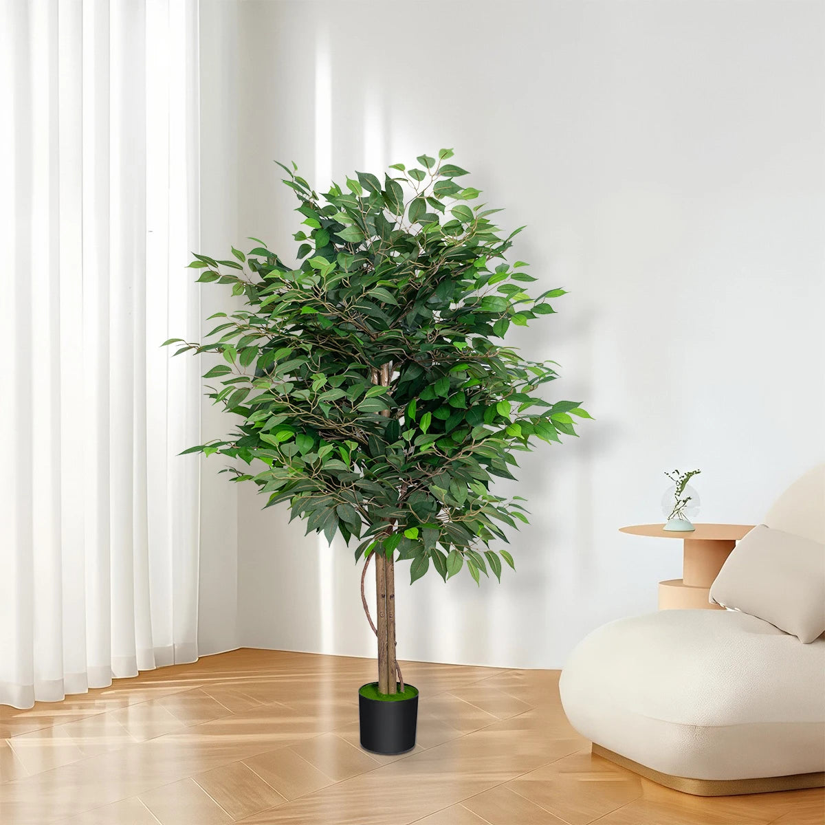 150CM Artificial Tree Artificial Banyan Tree Removable Fake Plant Potted Tree Artificial Ficus Tree For Christmas Room Decor
