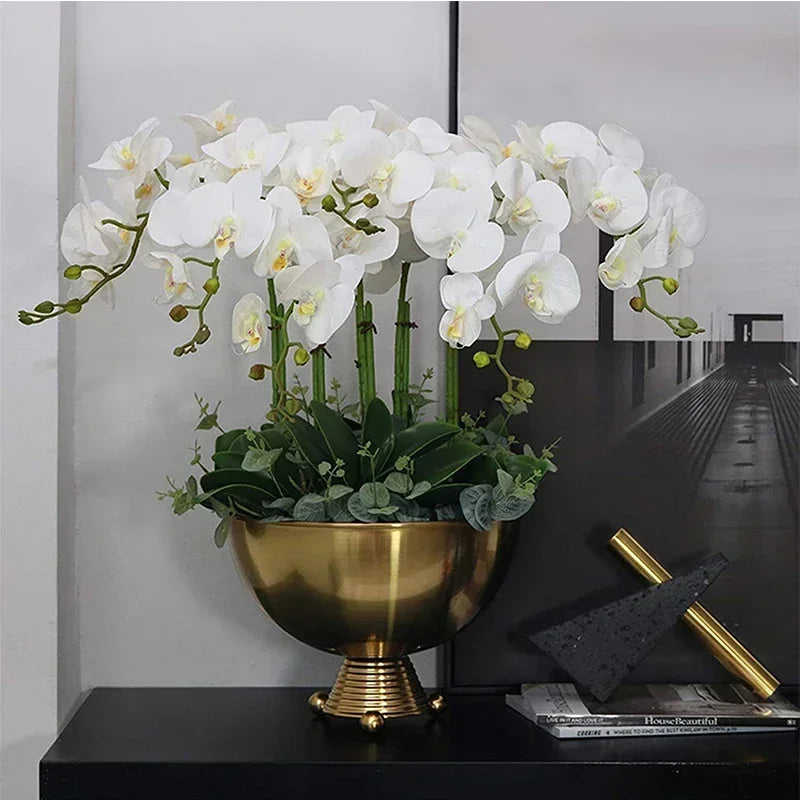 32" Artificial Butterfly Orchid Fake Phalaenopsis Flowers 6 Pcs Artificial Orchid Stem Plants for Wedding Home Decoration