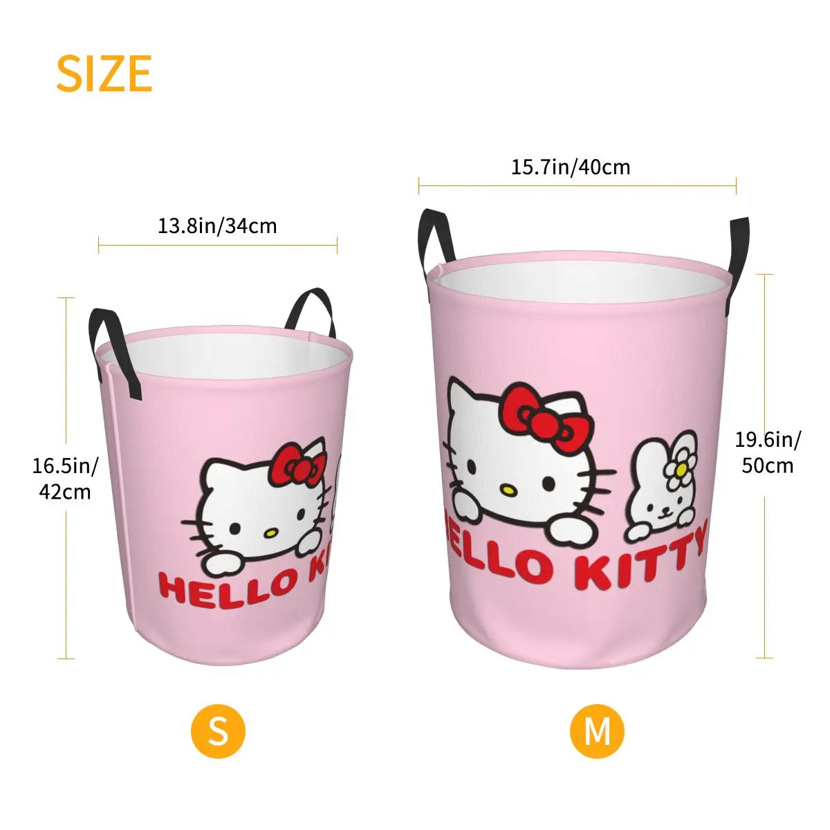 Hemasa Hello Kitty Laundry Basket Large Storage Basket Cartoon Sanrio Girls Boys Toy Organizer