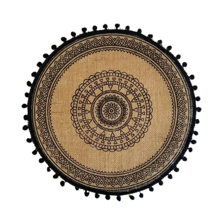 Hemsa 4pcs Bohemian Round Insulated Coaster  with Tassels