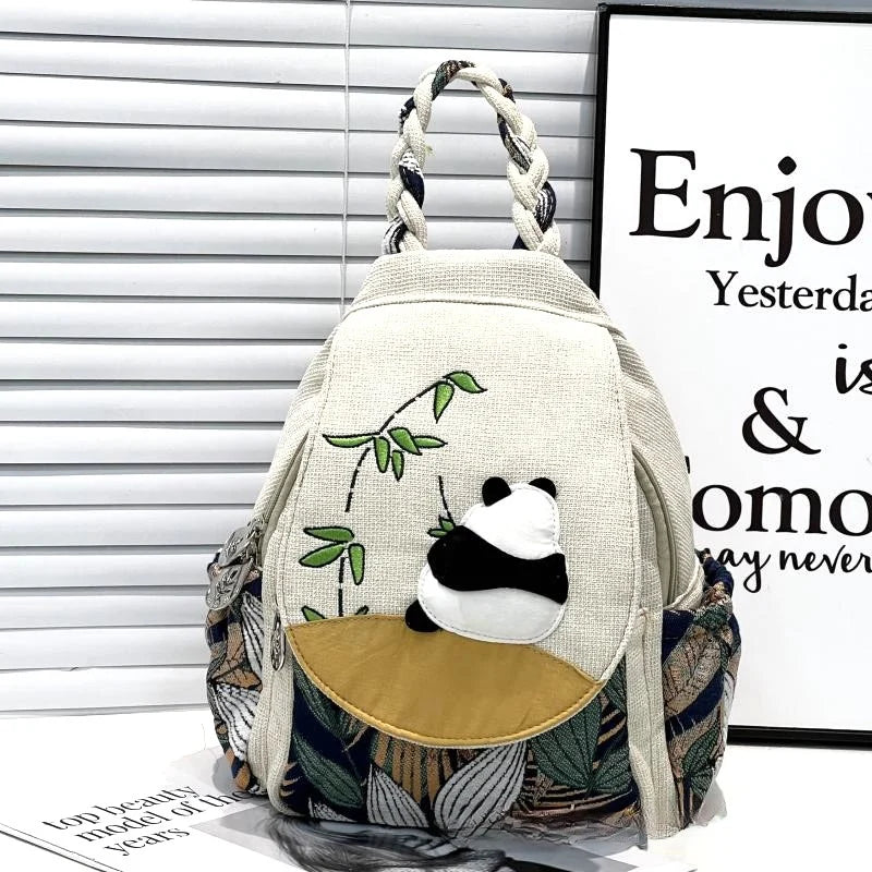 Luxury 3D Pumpkin Pattern Women Travel Backpack High Quality Linen Female Backpack Fashion Prettry Style Girls Daypack Backpack