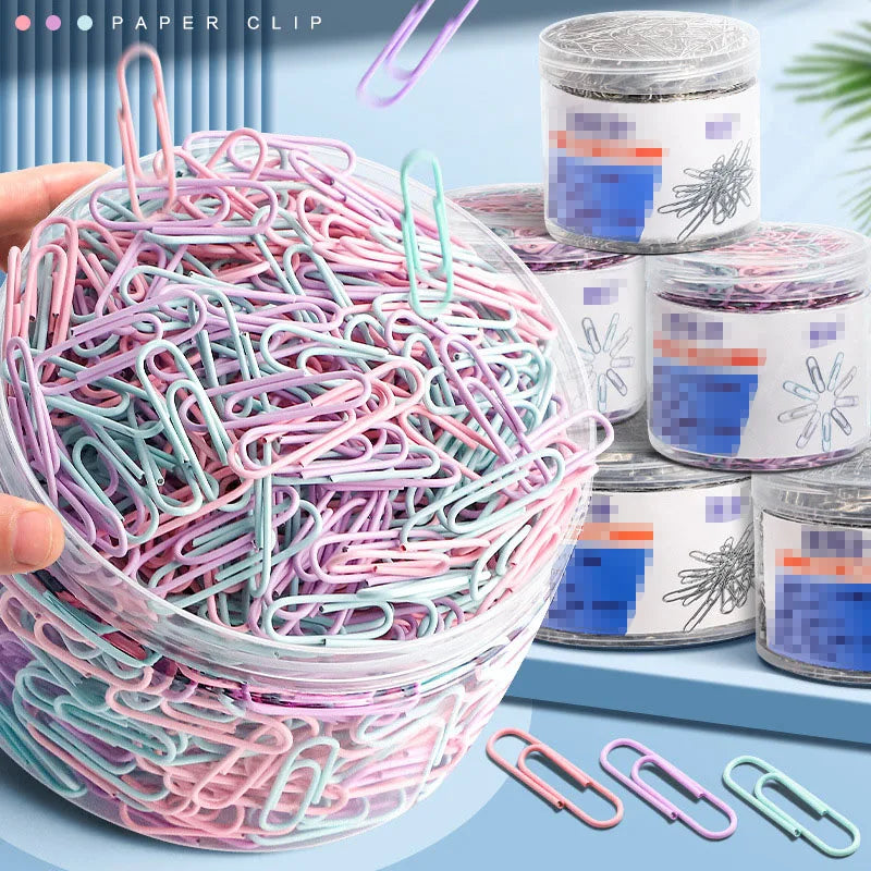 Hemasa 160 pcs silver paper clips office supplies paper clip large file bookmark paper clip organizer stationery stainless steel
