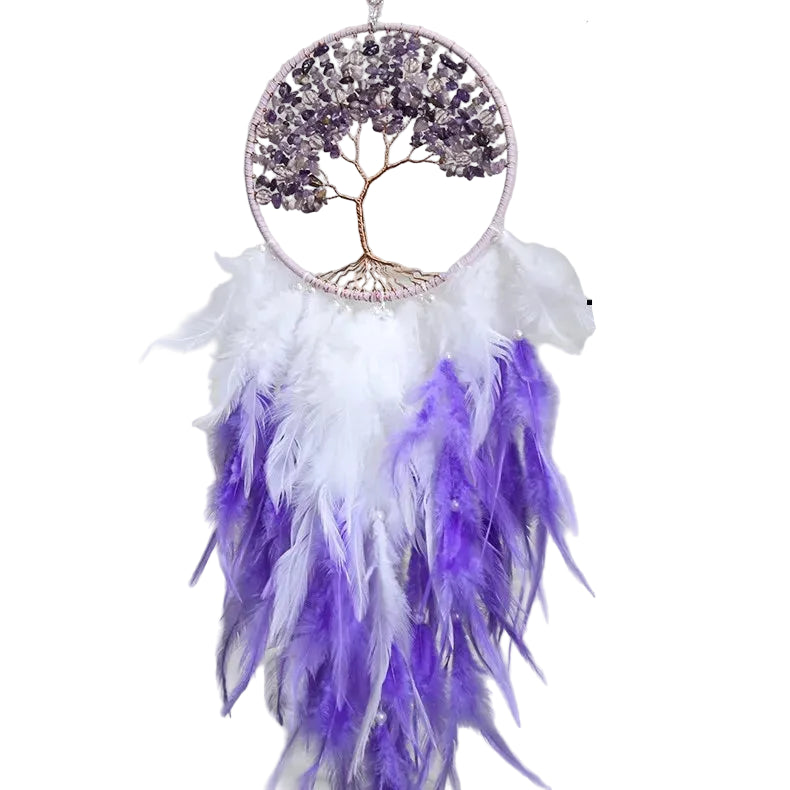 Tejesa Tree of Life Dreamcatcher with Stone Craft Decorative Room Wind Chime Hanging Home Decor Dreamcatcher