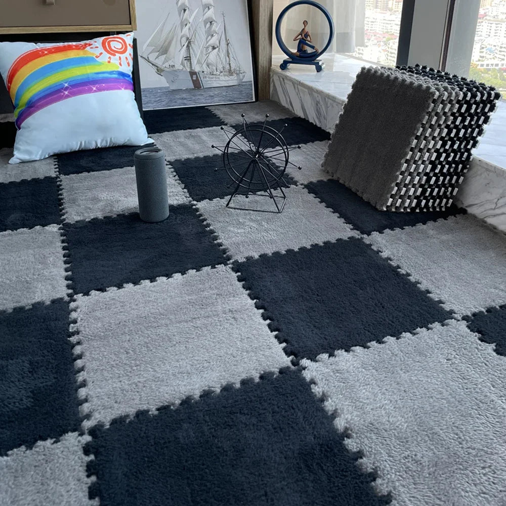 Hemasa Soft Plush Children's Mat Baby Toys Eva Foam Puzzle Carpet Warm Children Play Mats Interlocking Rugs Infant Carpet 30*30*1cm