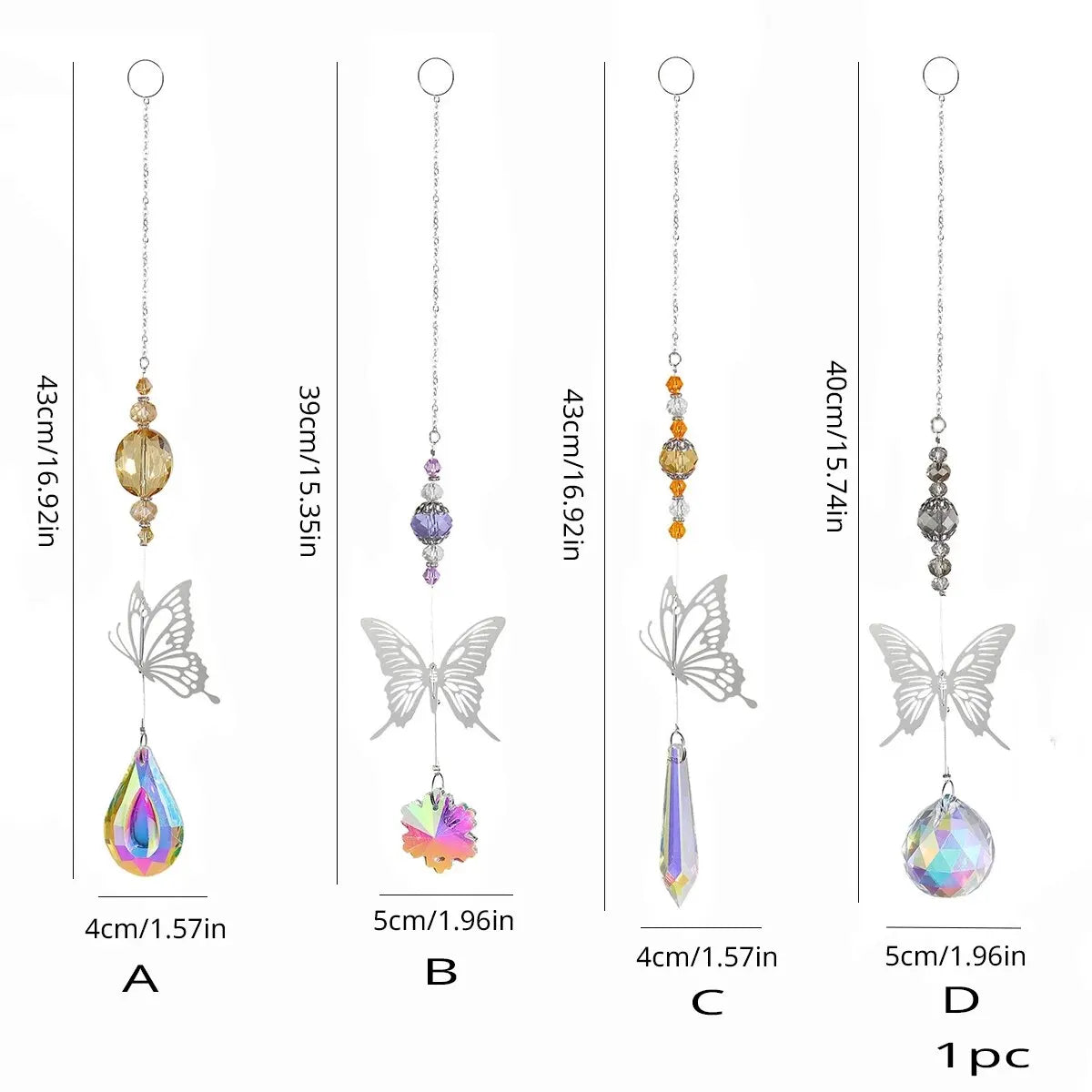 Tejesa  Butterfly   Coloured  Crystal  Suncatcher Prism Ball Pendant Rainbow Maker Family Room Wedding Party Decoration