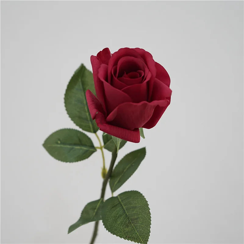10Pc Hand-feel Moisturizing Rose Real Touch Artificial Flower Bridal Bouquet Marriage Decor Rose Flowers Wedding Party Home Deco