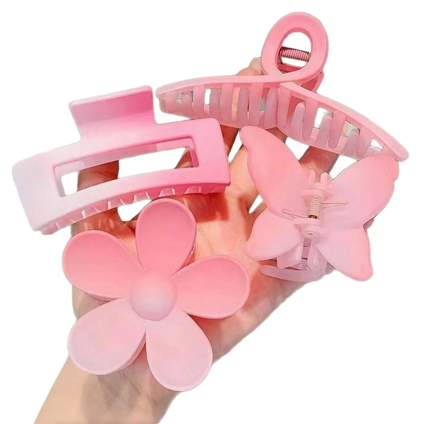 Tejesa 8-Piece Set Gradient Color Pink Korean New Hair Clips Sweet Candy Color Claw Clip Hairpins Matte Headwear for Girls