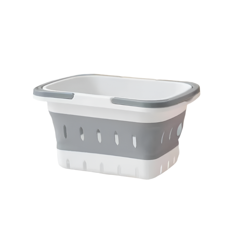 Hemasa  Portable Plastic Folding Laundry Basket Dirty Clothes Washing Bucket Container With Handle For Bathroom Storage Sorting