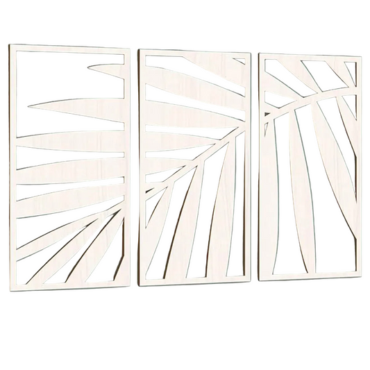 Tejesa 3pcs Wooden wall decoration hollow wooden leaf wall art for kitchen /bathroom /living room /dining room /porch wall