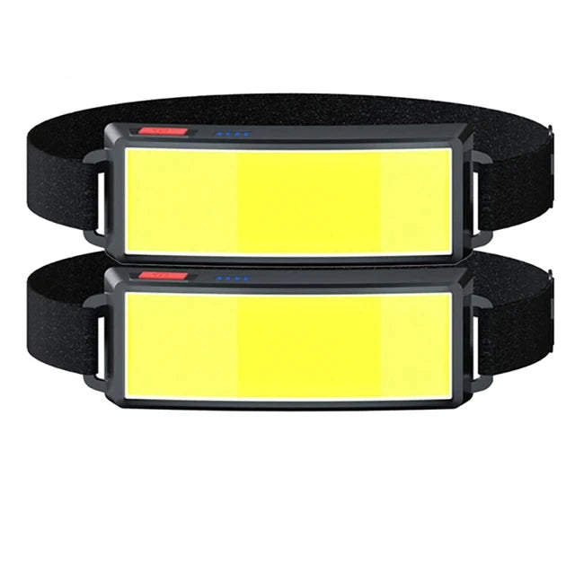 Hemasa Powerful COB Headlamp Built in Battery Type-c Rechargeable Head Flashlight Outdoor Camping Fishing Waterproof Headlight