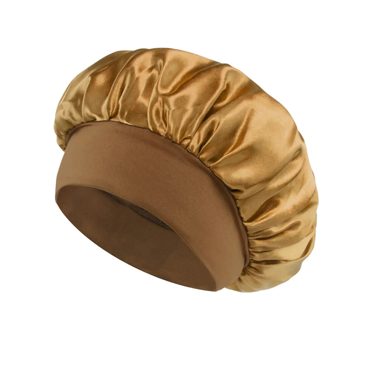 Hemasa Women Satin Bonnet Hair Bonnet for Sleeping Hair Care Silk Bonnets Solid Wide-brimmed Sleeping Hat with Elastic Soft Band